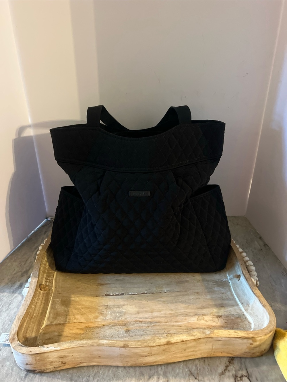 Vera Bradley Large Black Quilted Tote Bag